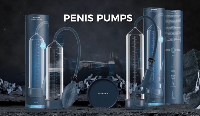Вакуумна помпа для пениса с грушей Boners Penis Pump No. 1 картинка