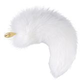 Металлическая анальная пробка Лисовый хвост LOCKINK SEVANDA White Fox-Tail Anal Pear-shape Plug картинка