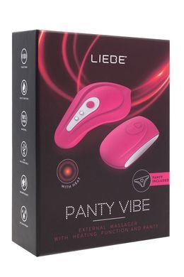 Вибратор в трусики с пультом и подогревом + трусики Liebe Panty Vibe Recargable Cerise, размер S-M картинка