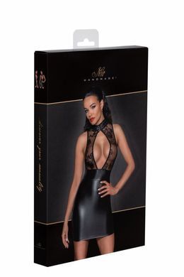 Сукня з фатиновим верхом Noir Handmade F241 Short dress with powerwetlook skirt and tulle top, розмір S зображення