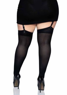 Панчохи непрозорі Leg Avenue Nylon Thigh Highs + PLUS SI Black зображення
