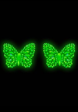 Пестіс з кристалів, що світяться у темряві Leg Avenue Chrysallis nipple sticker (метелики) зображення
