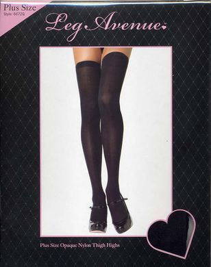 Панчохи непрозорі Leg Avenue Nylon Thigh Highs + PLUS SI Black зображення
