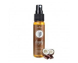Спрей для глибокого мінету Sensuva Deeply Love You Chocolate Coconut, шоколад с кокосом (29 мл) зображення