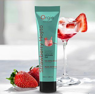 Їстівний лубрикант на водній основі Orgie Lube Tube Strawberry Mojito, полуничний мохіто (100 мл) зображення