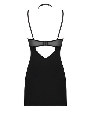 Сорочка з подвійними бретелями + стрінги Obsessive Selinne chemise & thong Black, розмір XS/S зображення