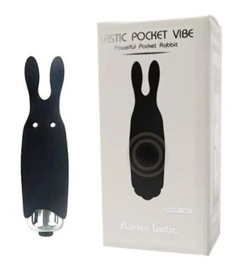 Мини вибратор кролик Adrien Lastic Pocket Vibe Rabbit Black, Чёрный картинка