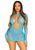 Безшовна мінісукня Leg Avenue Long sleeve cut out mini dress Turquoise O/S зображення