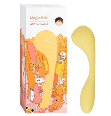 Вакуумный вагинально-клиторальный смарт стимулятор Magic Motion Bobi Yellow (диаметр 3,3 см) картинка
