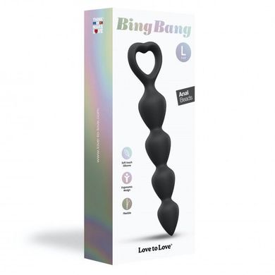 Анальная цепочка Love To Love BING BANG L BLACK ONYX (диаметр 2,6 см-3,3 см) картинка