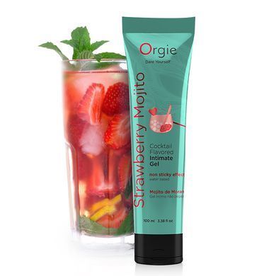 Їстівний лубрикант на водній основі Orgie Lube Tube Strawberry Mojito, полуничний мохіто (100 мл) картинка