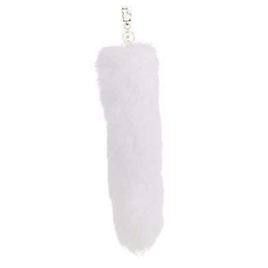 Металева анальна пробка Лисячий хвіст LOCKINK SEVANDA White Fox-Tail Anal Pear-shape Plug зображення