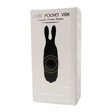 Мини вибратор кролик Adrien Lastic Pocket Vibe Rabbit Black, Чорний зображення