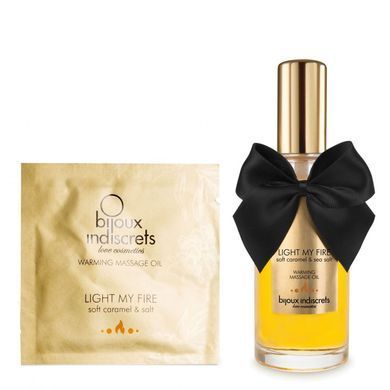 Пробник розігріваючої олії Bijoux Indiscrets Sachette Light My Fire Caramel&Sea salt, солона карамель (2 мл) картинка