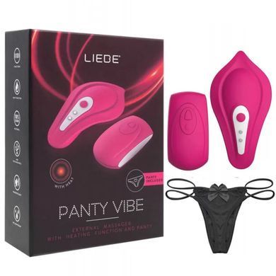 Вибратор в трусики с пультом и подогревом + трусики Liebe Panty Vibe Recargable Cerise, размер S-M картинка