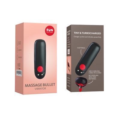 Віброкуля пластикова Fun Factory Massage BULLET black (діаметр 2,5 см) зображення