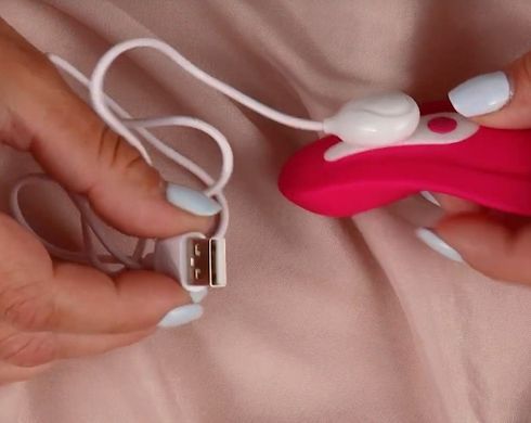 Вибратор в трусики с пультом и подогревом + трусики Liebe Panty Vibe Recargable Cerise, размер S-M картинка