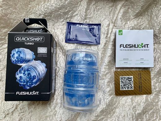 Мастурбатор компактный Fleshlight Quickshot Turbo Blue Ice картинка