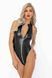 Боді під латекс на блискавці Noir Handmade F294 Powerwetlook bodysuit with front zipper, розмір S картинка 6