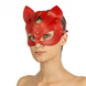 Маска кішки LOVECRAFT преміум з натуральної шкіри, червона картинка 2