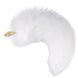 Металева анальна пробка Лисячий хвіст LOCKINK SEVANDA White Fox-Tail Anal Pear-shape Plug картинка 1