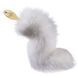 Металева анальна пробка Лисячий хвіст LOCKINK SEVANDA White Fox-Tail Anal Pear-shape Plug картинка 6