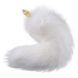 Металева анальна пробка Лисячий хвіст LOCKINK SEVANDA White Fox-Tail Anal Pear-shape Plug картинка 5