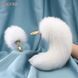 Металева анальна пробка Лисячий хвіст LOCKINK SEVANDA White Fox-Tail Anal Pear-shape Plug картинка 9