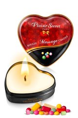 Масажна свічка сердечко Plaisirs Secrets Bubble Gum Жуйка (35 мл) зображення