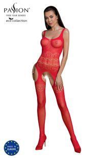 Бодистокинг - сетка с имитацией чулок и доступом Passion ECO BS005 red картинка