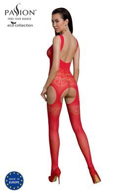 Бодистокинг - сетка с имитацией чулок и доступом Passion ECO BS005 red картинка