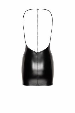 Сукня міні з ланцюжком страз на спині Noir Handmade F307 Mirage wetlook mini dress with jewelry rhinestone chain, розмір L зображення