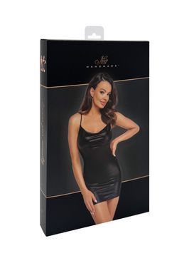 Сукня міні з ланцюжком страз на спині Noir Handmade F307 Mirage wetlook mini dress with jewelry rhinestone chain, розмір L зображення