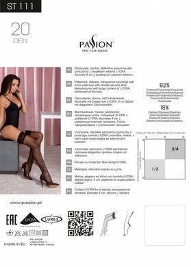 Колготки з ефектом панчіх на підв'язках Passion TI112 nero-roso 3/4 (60/20 den) зображення
