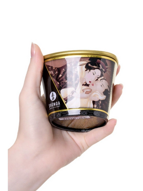Масажна свічка з афродизіаками Shunga MASSAGE CANDLE Intoxicating Chocolate шоколад (170 мл) зображення