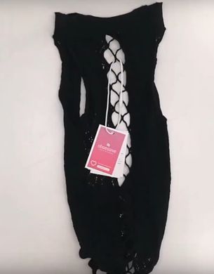 Ажурное боди со шнуровкой и открытым доступом Obsessive B129 teddy black, размер S/M/L картинка