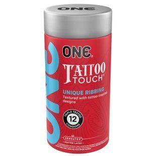 Презервативы с текстурой татуировок ONE Tattoo Touch (12 шт, подарочная упаковка) картинка