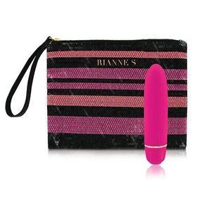 Вибропуля в чехле-клатче с петелькой на руку RIANNE S Classique Vibe French Rose, розовая картинка