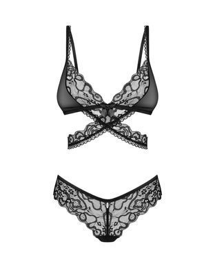 Ажурный комплект Obsessive Blomentis 2-pcs set, размер XS/S картинка