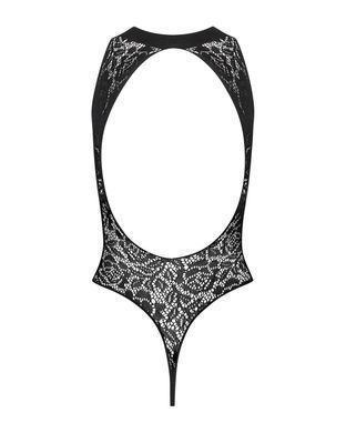 Ажурное боди со шнуровкой и открытым доступом Obsessive B129 teddy black, размер S/M/L картинка