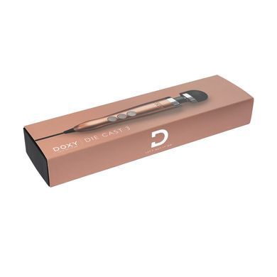 Вибромассажер-микрофон с металлическим корпусом DOXY Die Cast 3 Rose Gold (работает от сети) картинка