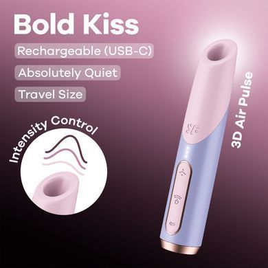 Вакуумный стимулятор Satisfyer Bold Kiss Violet (магнитная технология 3D Air Pulse) картинка