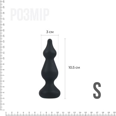 Анальна пробка з двома переходами Adrien Lastic Amuse Mini Black, розмір S (діаметр 3 см) зображення