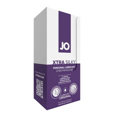 Набір лубрикантів на силіконовій основі Foil Display Box JO Xtra Silky Silicone (12 шт по 10 мл) зображення