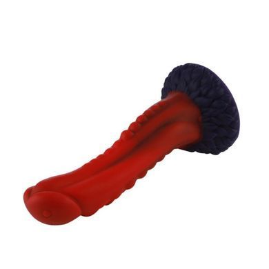 Силиконовый дилдо Hismith 8.35" Curved Silicone Dildo Red Monster Series (диаметр 4,3 см) картинка
