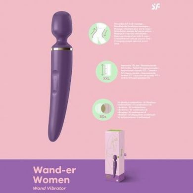 Вибромассажер - микрофон Satisfyer Wand-er Woman Purple/Gold, размер XXL картинка