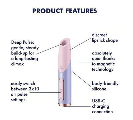 Вакуумный стимулятор Satisfyer Bold Kiss Violet (магнитная технология 3D Air Pulse) картинка