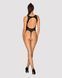 Ажурное боди со шнуровкой и открытым доступом Obsessive B129 teddy black, размер S/M/L картинка 6