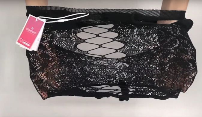 Ажурное боди со шнуровкой и открытым доступом Obsessive B129 teddy black, размер S/M/L картинка