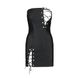 Міні-сукня з екошкіри зі шнурівкою + трусики Passion Celine Chemise black, розмір L/XL картинка 3